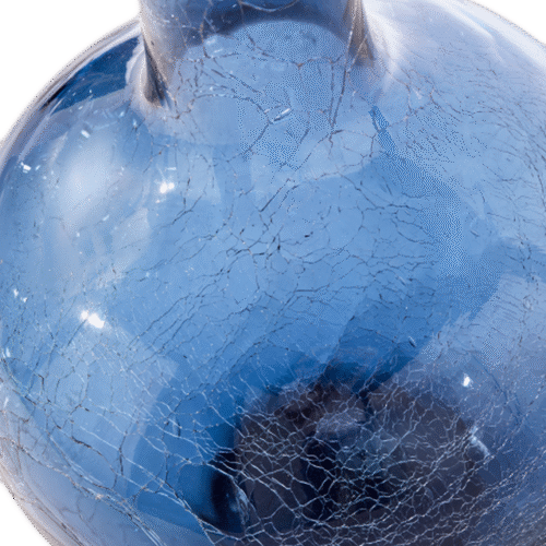 Gecraqueleerde glazen bolvaas L Blauw van Pols Potten - Afbeelding 3
