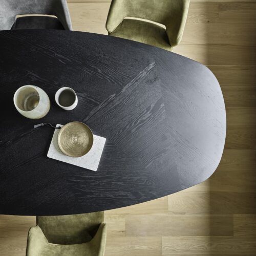 Mobitec Eclipse tafel ovaal zwart eiken - Afbeelding 3