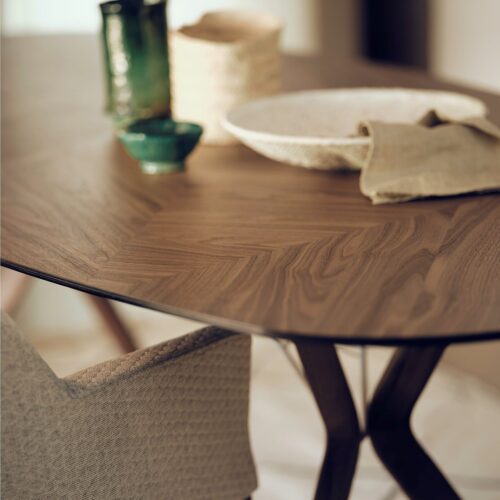 Mobitec Eclipse tafel ovaal zwart eiken - Afbeelding 5