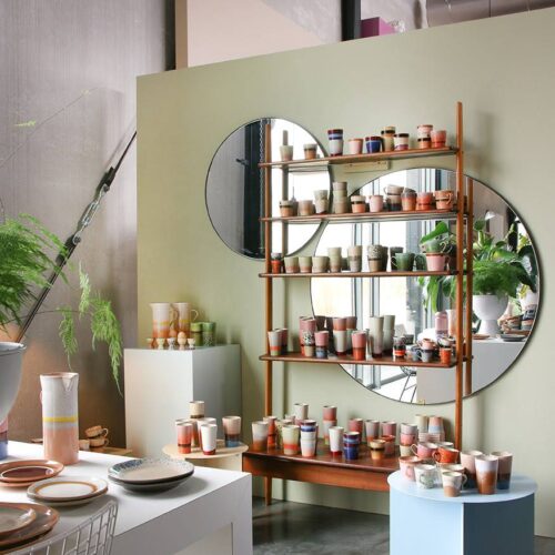 HKliving ronde spiegel 80 cm zwart metalen frame - SALE