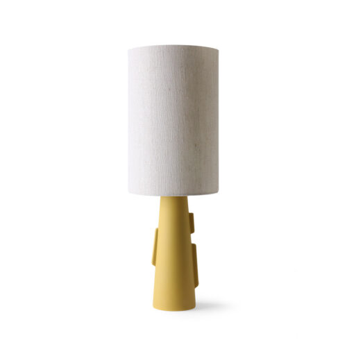 Cone Lamp Base Matt Green + Cilinder Lampshade Natural van HKliving