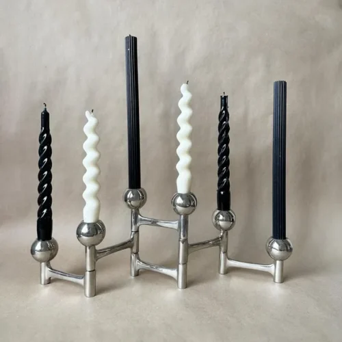 Silver round folding kandelaar van Pols Potten - Afbeelding 2