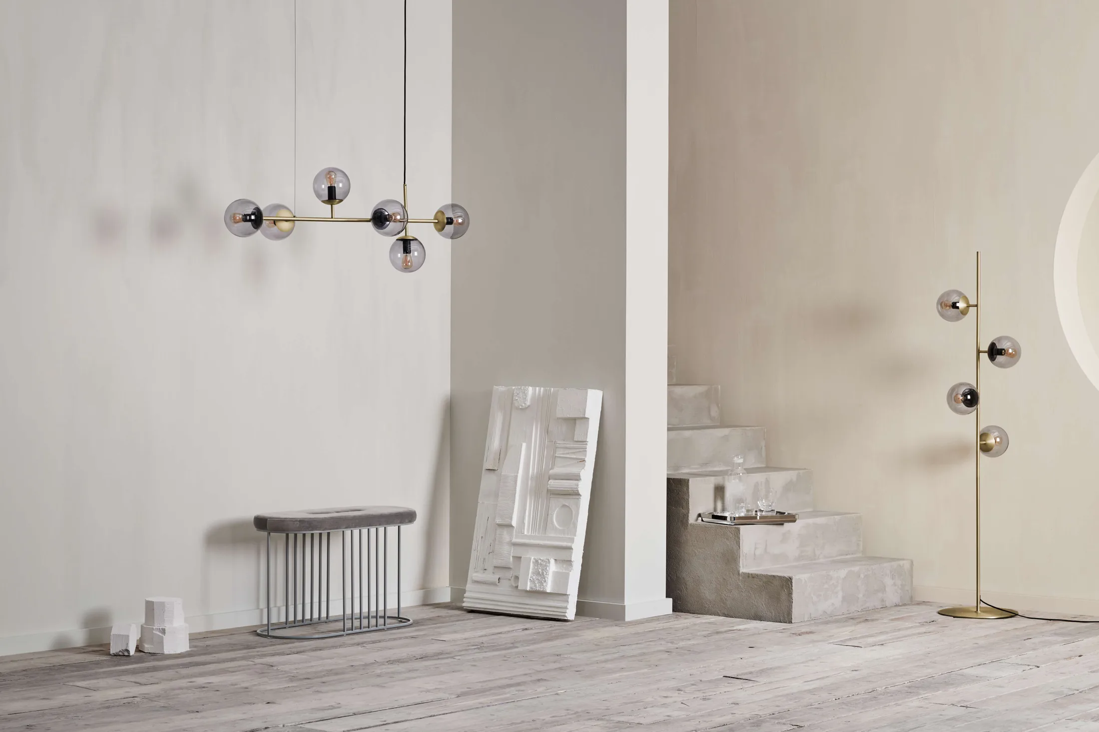Orb vloerlamp Messing van Bolia - Afbeelding 3
